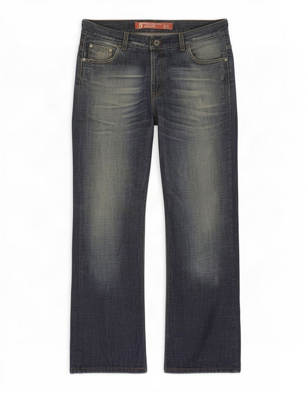 Zara Jeans de corte bota regular de cintura baja para hombre EU 44 Large W34 L30 Azul marino