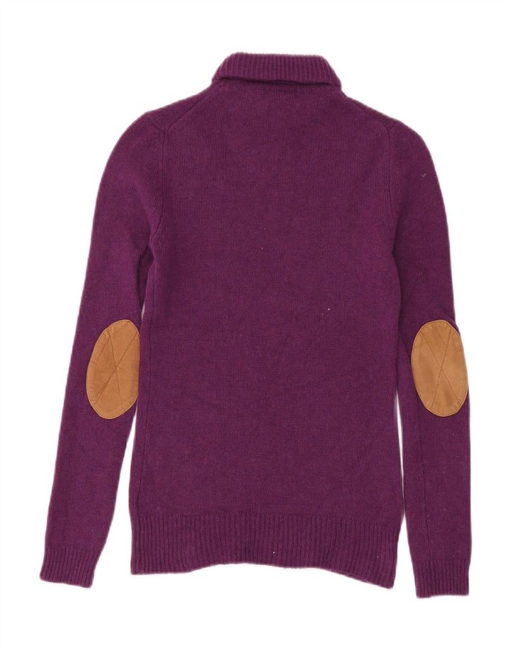 Massimo Dutti Jersey de cuello vuelto para mujer, talla 40, color morado mediano