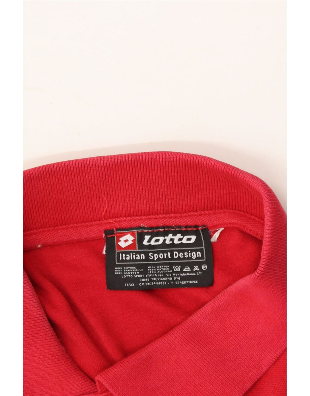 LOTTO Mens Polo Shirt Large Red Cotton Vintage Lotto and Second-Hand Lotto from Messina Hembry 