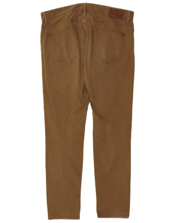 Zara Hombre Pantalones Casuales Slim Fit EU 46 XL W36 L31 Marrón