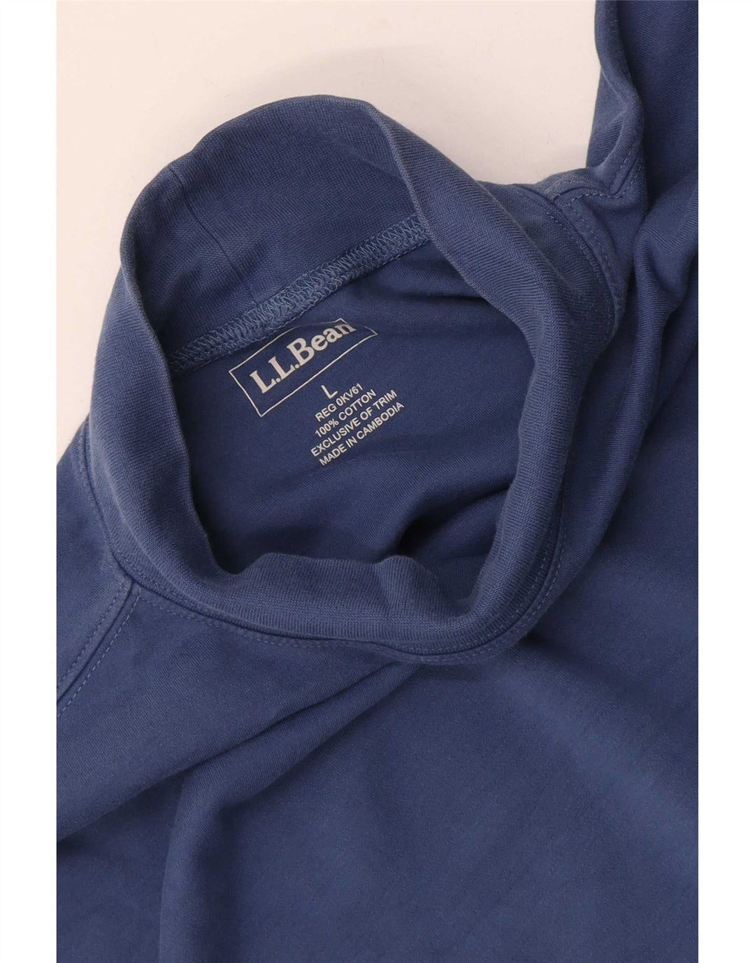 L.L.Bean Camiseta para hombre de manga larga de algodón azul marino grande