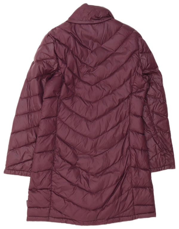 Calvin Klein Abrigo acolchado para mujer UK 14 Medium Borgoña Nylon