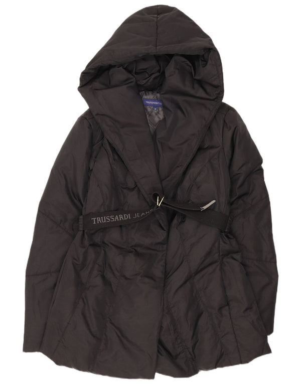 Chaqueta acolchada con capucha para mujer Trussardi Jeans IT 48 XL Negro