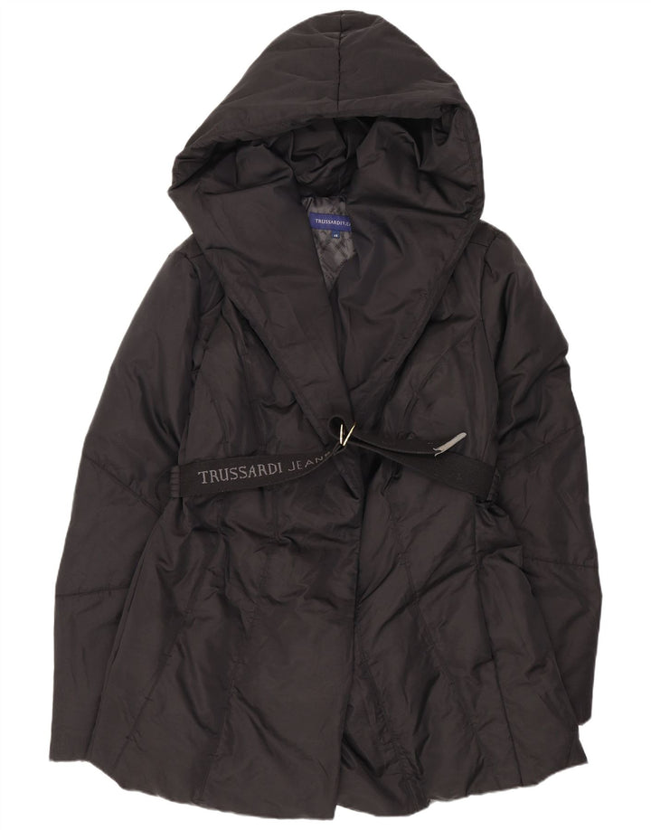 Chaqueta acolchada con capucha para mujer Trussardi Jeans IT 48 XL Negro