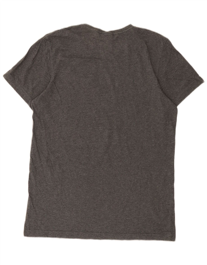 Adidas Hombre Camiseta Gráfica Top Algodón Gris Medio