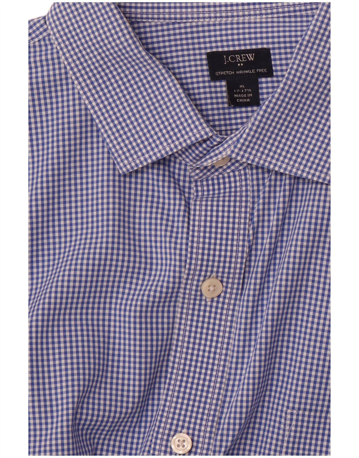 J. Crew Camisa elástica para hombre Talla 17 17/12 XL Azul Vichy