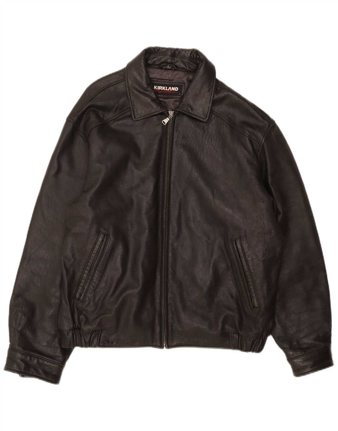 Kirkland Chaqueta de cuero para hombre UK 40 Grande Cuero negro