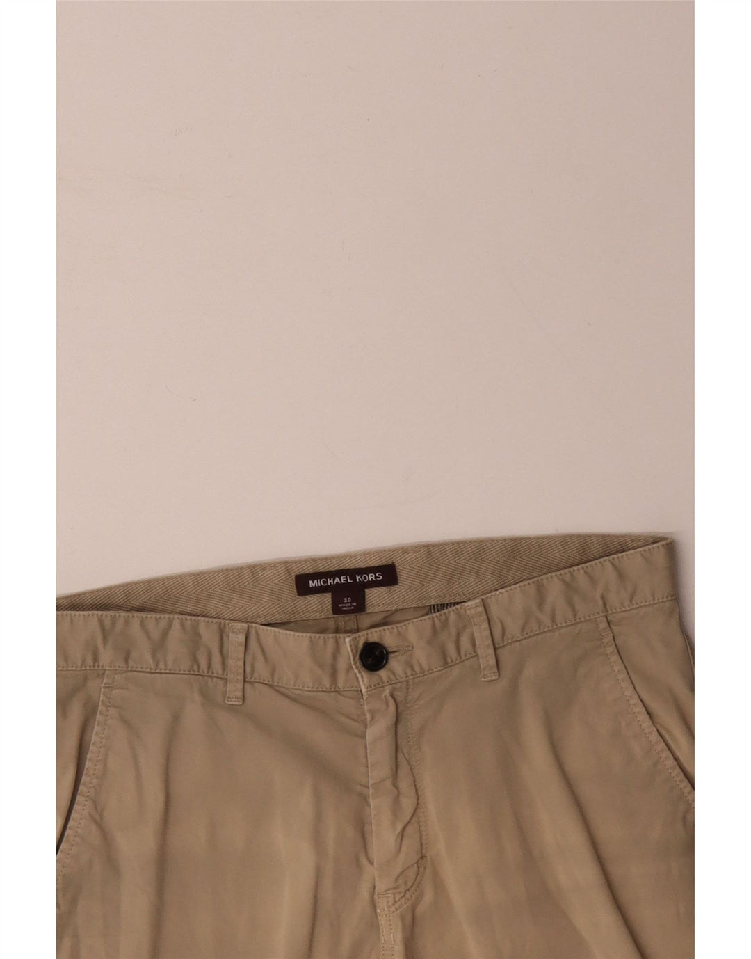 MICHAEL KORS Pantalones cortos chinos para hombre W30 Algodón beige medio