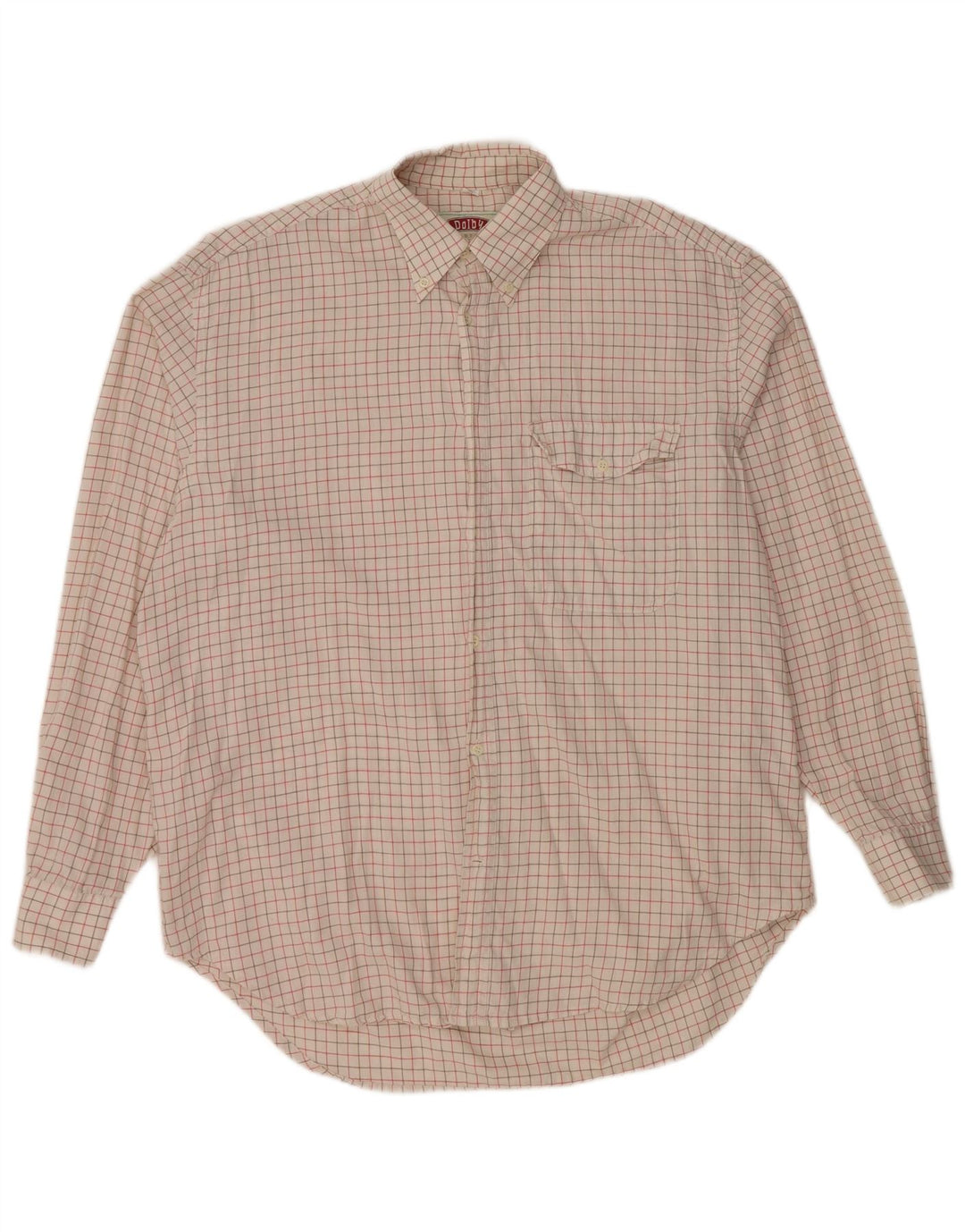 VINTAGE Camisa para hombre Talla 41 Algodón a cuadros blanco grande