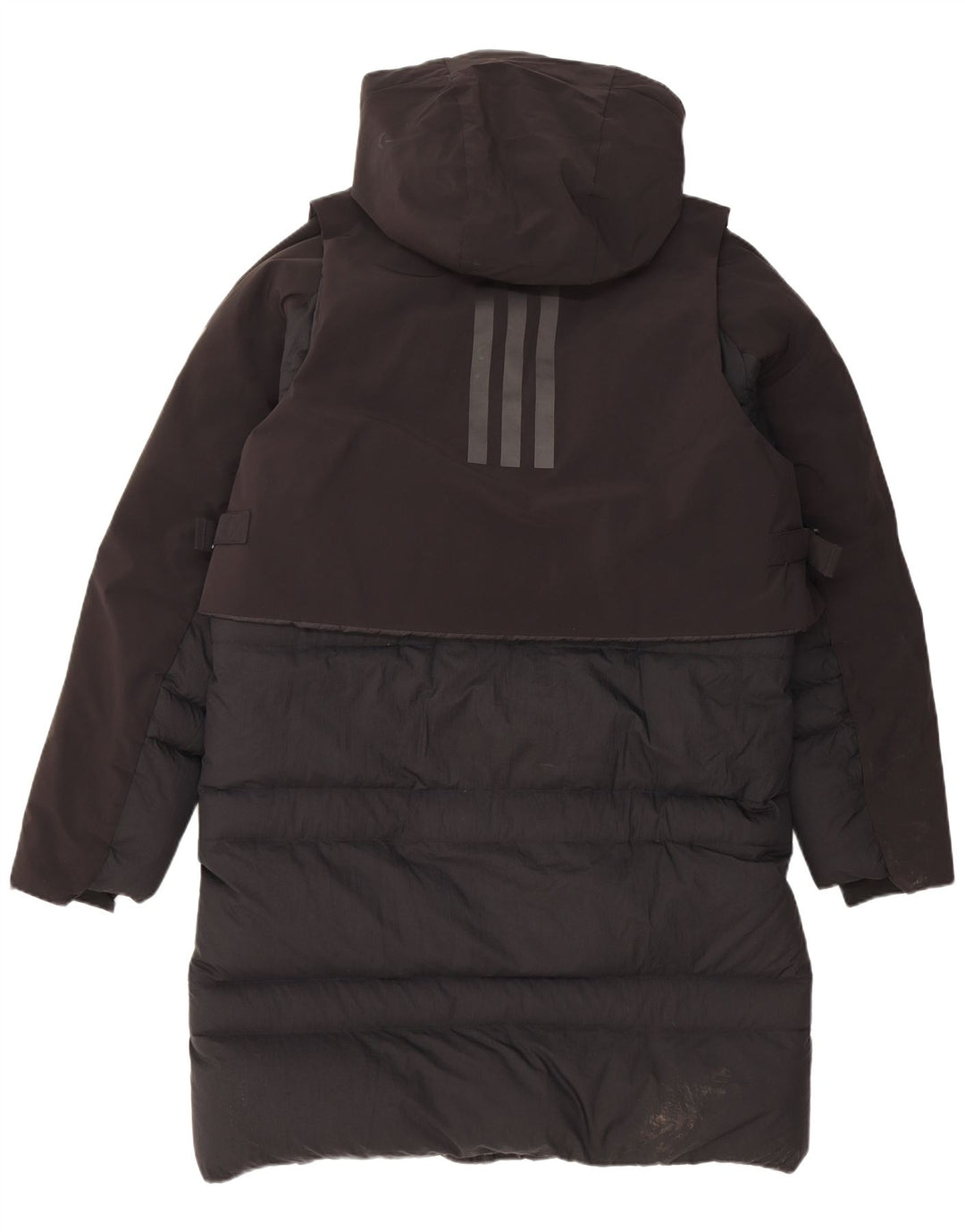 Adidas Abrigo acolchado con capucha para hombre UK 38 Medium Black Nylon