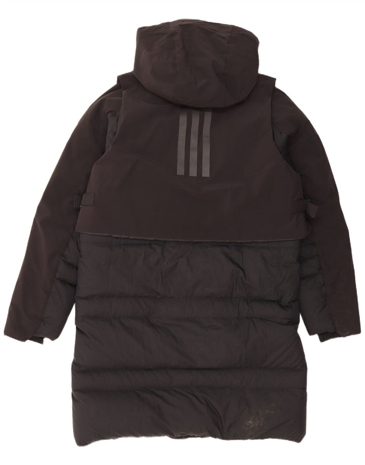 Adidas Abrigo acolchado con capucha para hombre UK 38 Medium Black Nylon