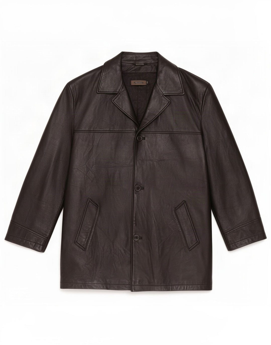 Abrigo de cuero para hombre Private IT 52 XL Negro