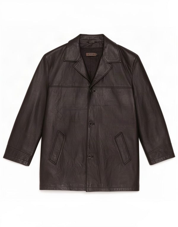 Abrigo de cuero para hombre Private IT 52 XL Negro