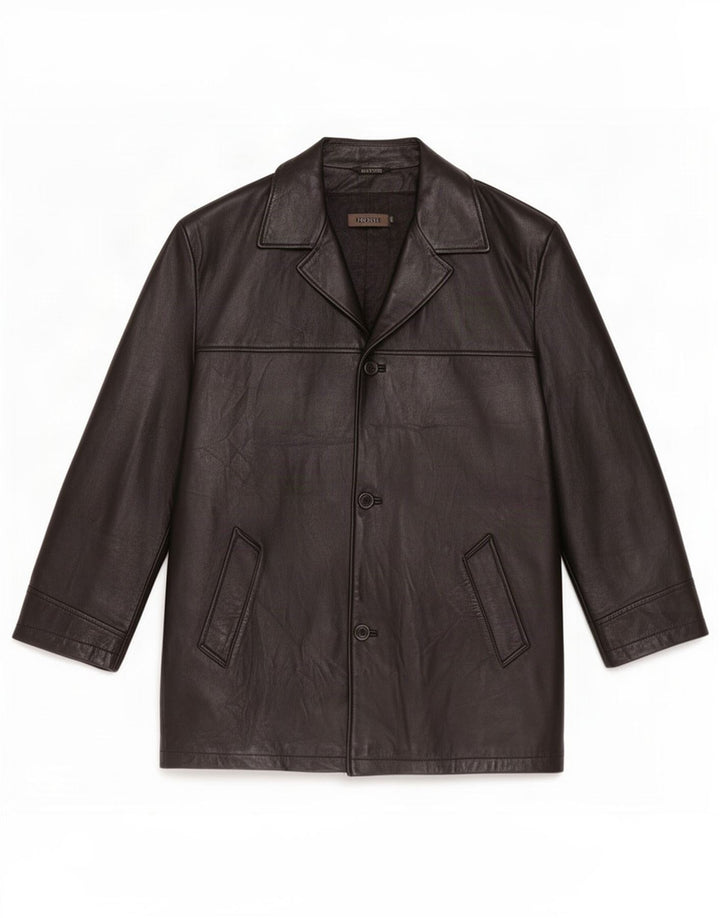 Abrigo de cuero para hombre Private IT 52 XL Negro