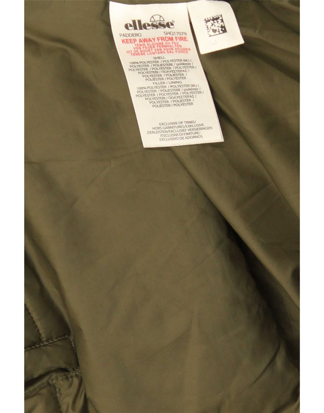 Chaqueta acolchada con capucha para hombre Ellesse UK 38 Poliéster verde medio