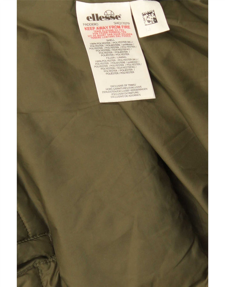 Chaqueta acolchada con capucha para hombre Ellesse UK 38 Poliéster verde medio