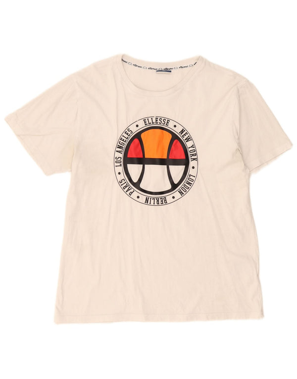 Ellesse Hombre Camiseta Gráfica Top XL Blanco