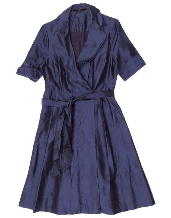 Vestido cruzado para mujer Coast UK 42 Seda azul marino mediano