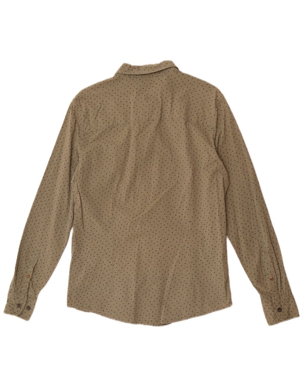 Camisa slim fit elástica de algodón geométrico verde medio de Fat Face