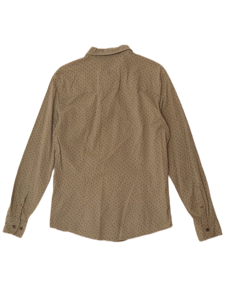 Camisa slim fit elástica de algodón geométrico verde medio de Fat Face