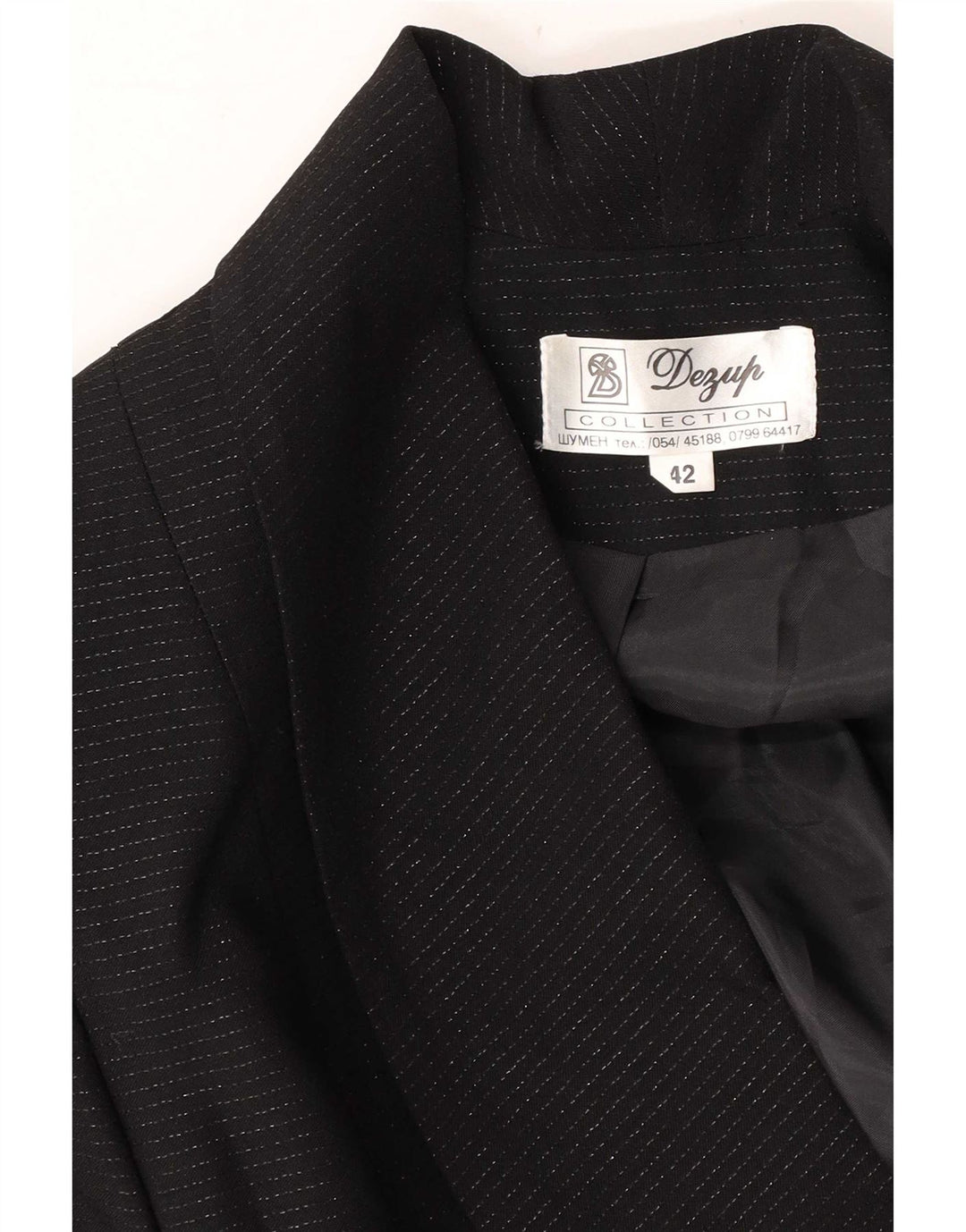 Vintage mujer chaqueta blazer de doble pecho IT 42 rayas negras medianas