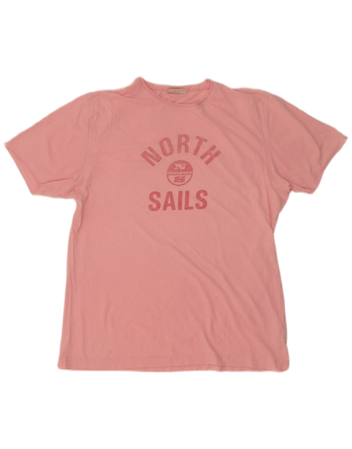 North Sails Camiseta gráfica para hombre Top grande de algodón rosa