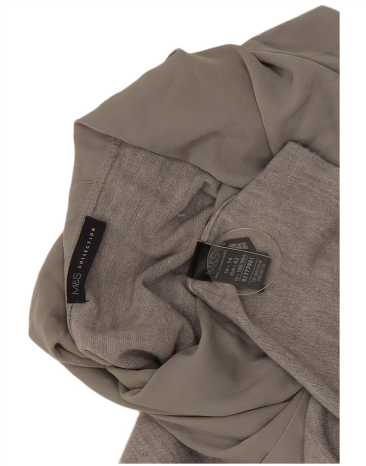 Marks & Spencer Top para mujer de manga larga UK 44 Acrílico moteado gris medio