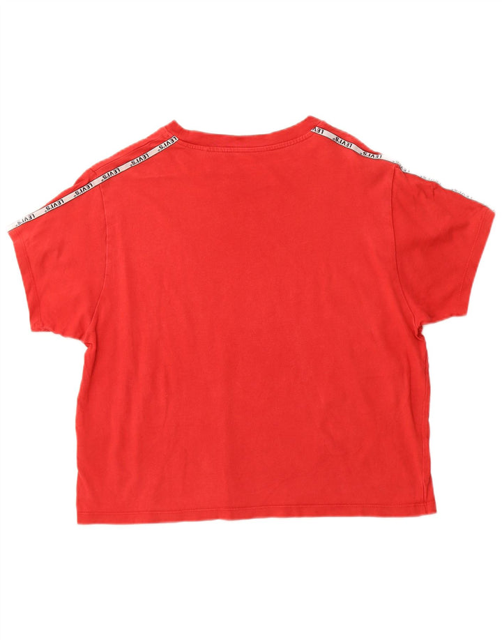 LEVI'S Camiseta corta para mujer UK 12 Medium Red Colourblock