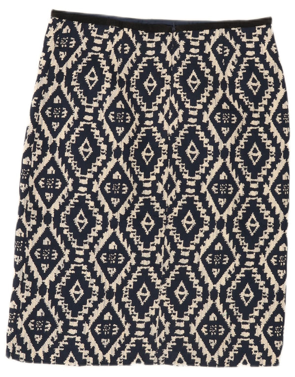 Marks & Spencer Falda recta para mujer UK 12 Medium 30 Azul marino Geométrico