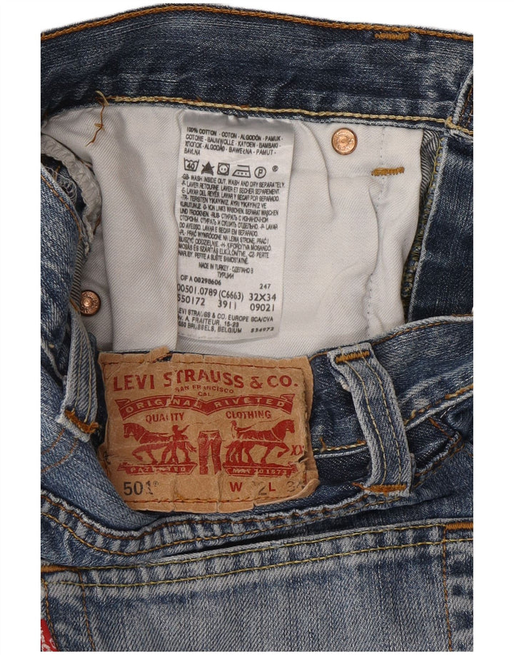 Levi's Mujer 501 Shorts De Mezclilla W32 Grande Algodón Azul