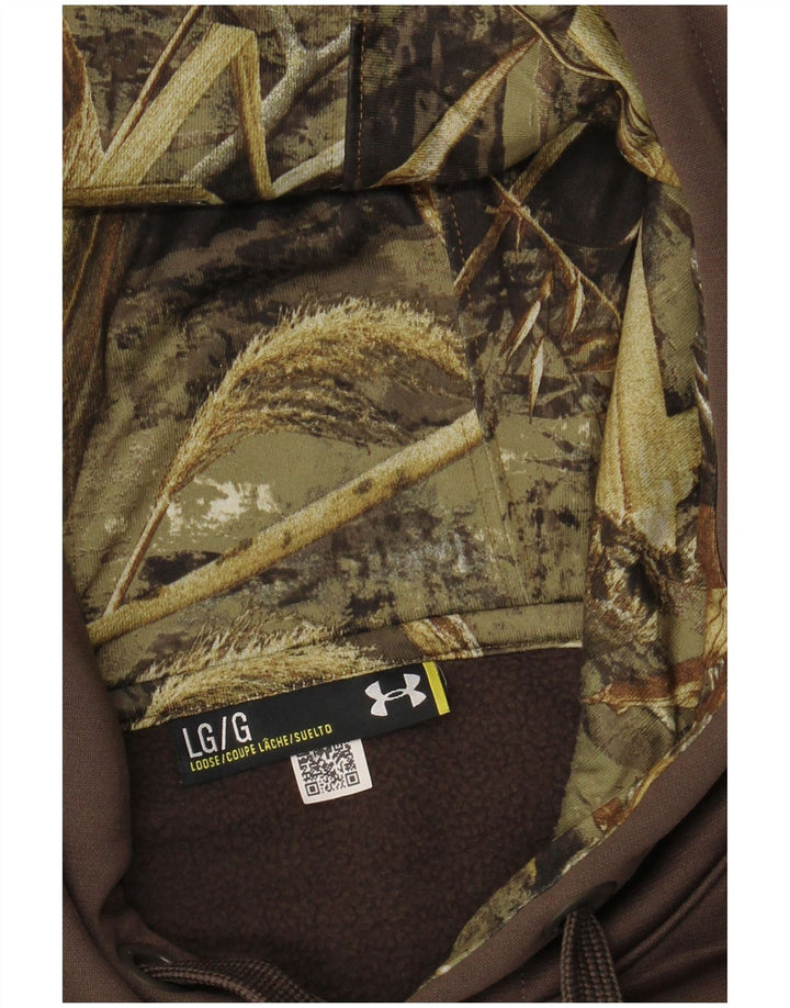 UNDER ARMOUR Jersey con capucha gráfica para hombre, talla grande, color caqui