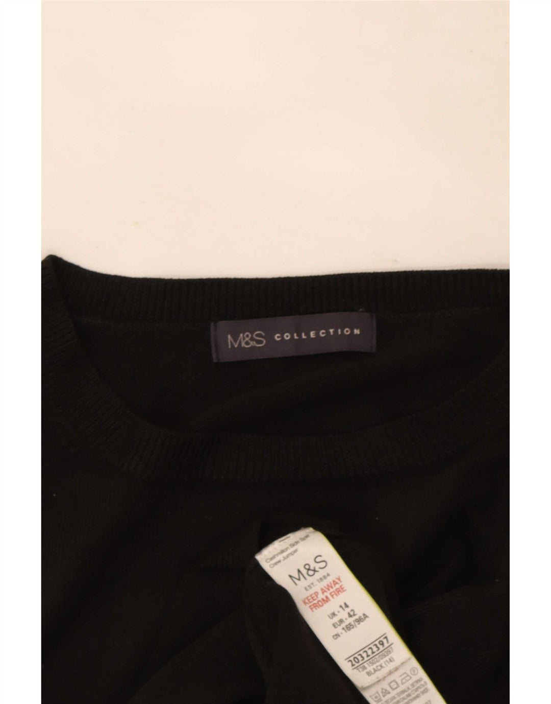 Marks & Spencer - Jersey de cuello redondo para mujer, talla 40, talla mediana, acrílico negro