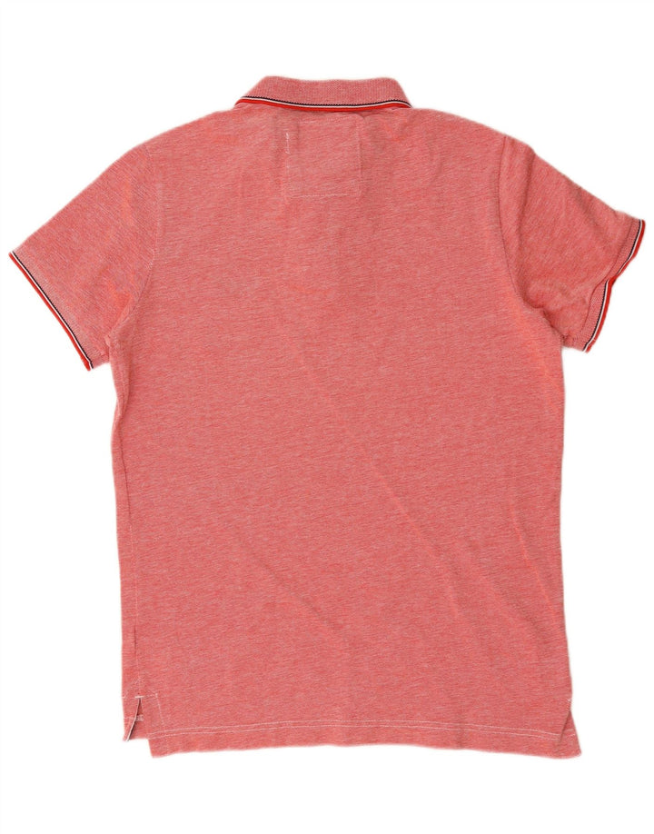 Superdry Polo para hombre de algodón moteado rojo grande