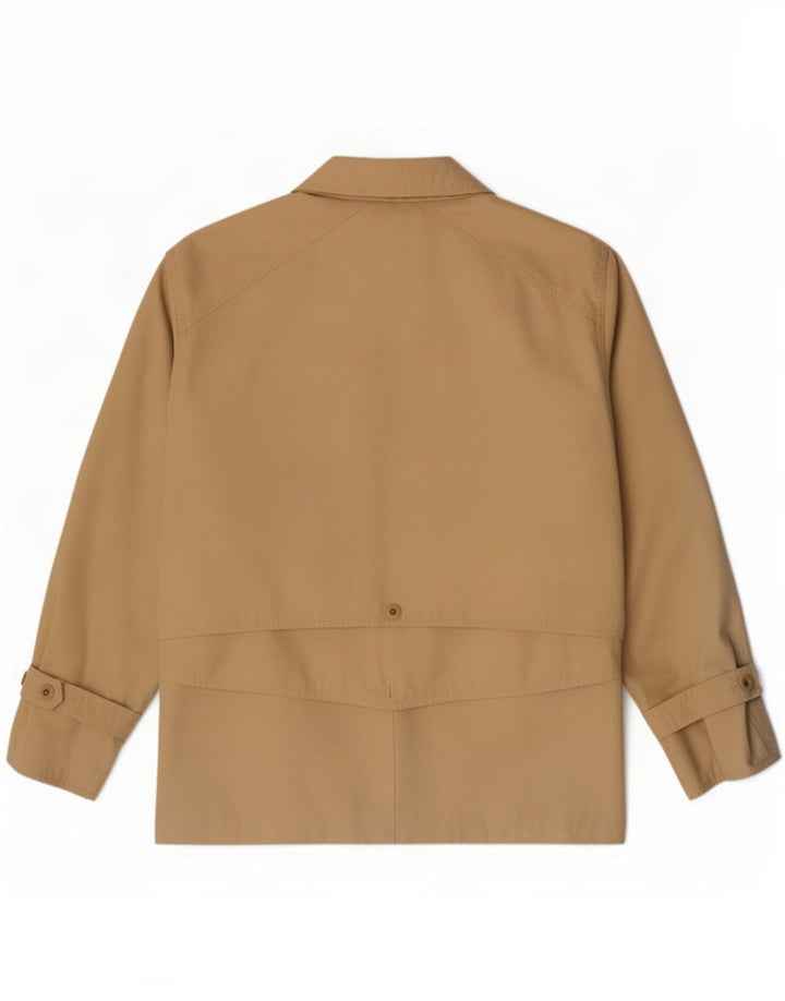 Vintage mujer 3 botones Blazer chaqueta EU 42 poliéster beige grande