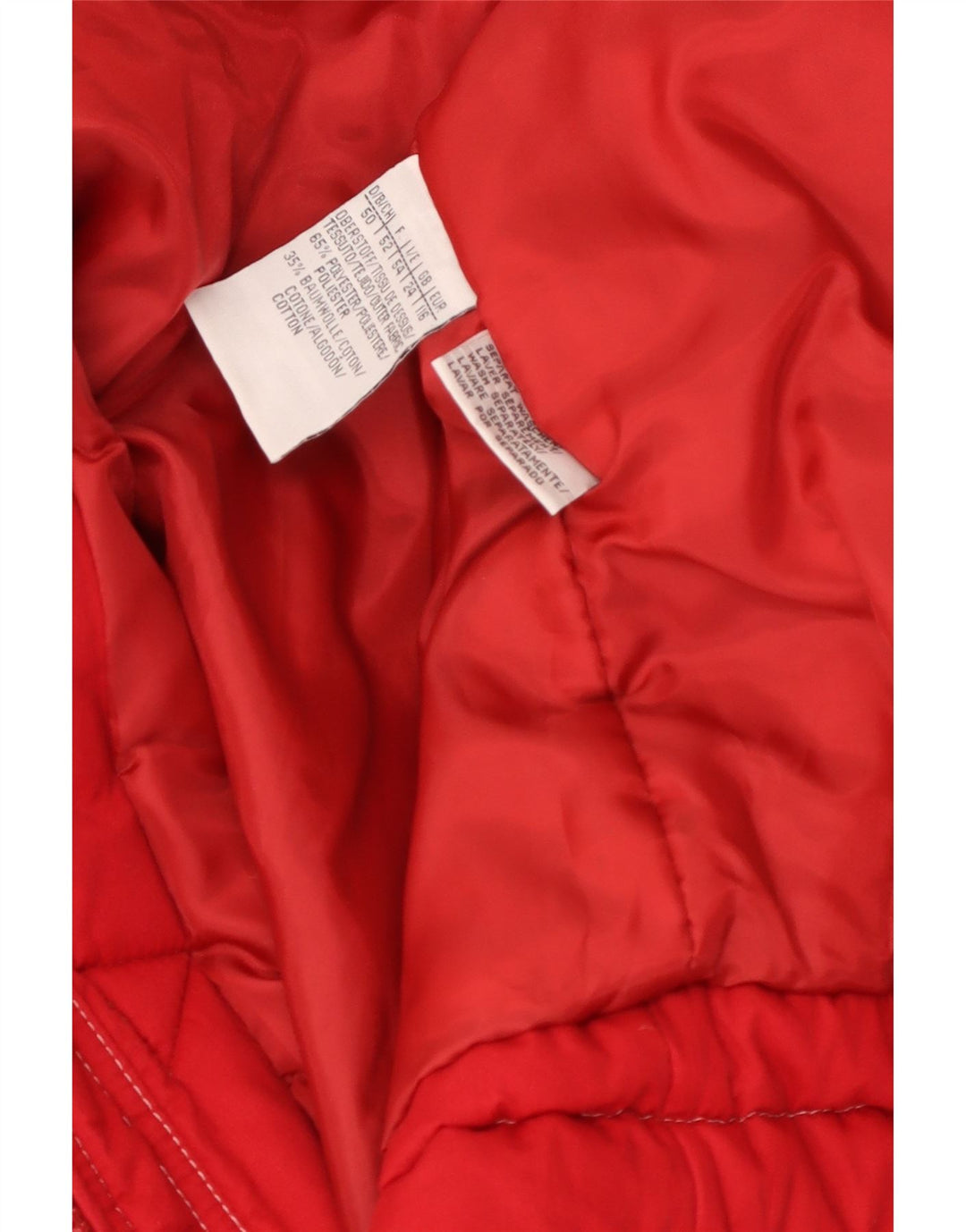 Vintage mujer con capucha Parka chaqueta Reino Unido 24 4XL rojo Chevron poliéster