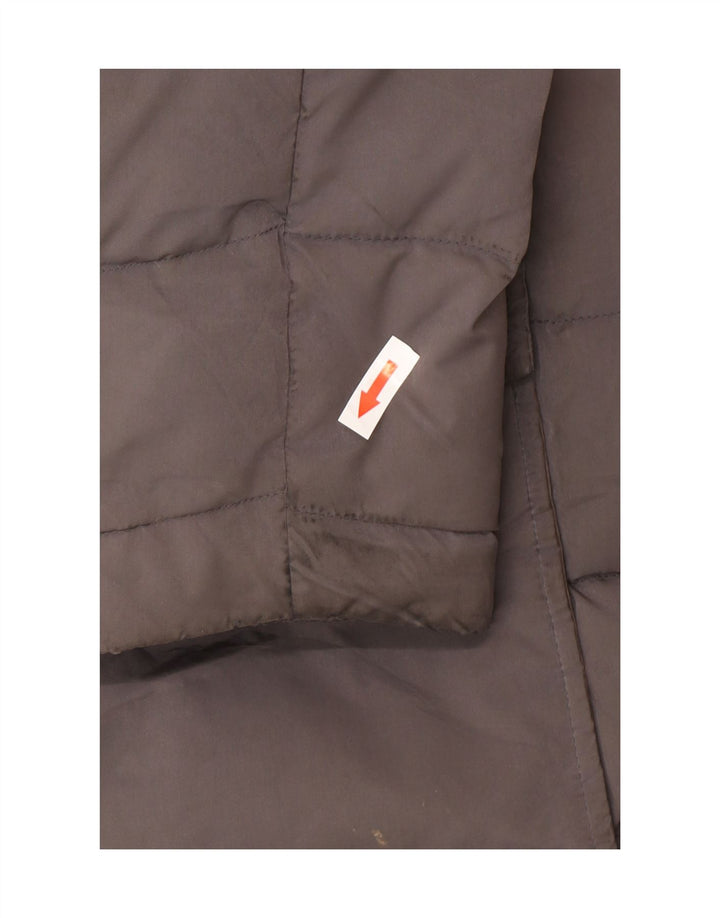 Massimo Dutti Abrigo Acolchado Con Capucha Mujer UK 40 Large Gris Poliéster