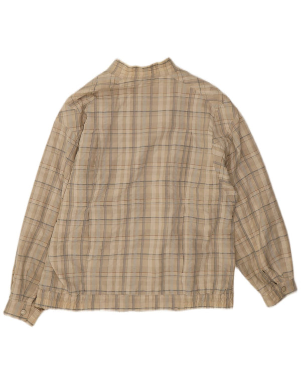 Wohrl Chaqueta Bomber para Mujer UK 46 Grande Beige Cuadros Algodón