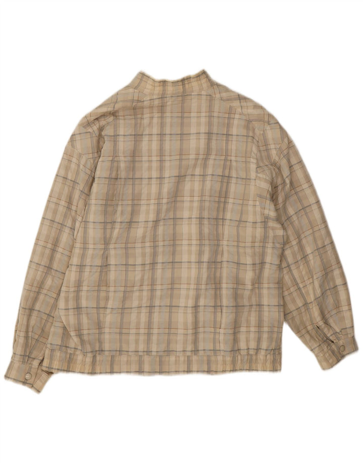 Wohrl Chaqueta Bomber para Mujer UK 46 Grande Beige Cuadros Algodón