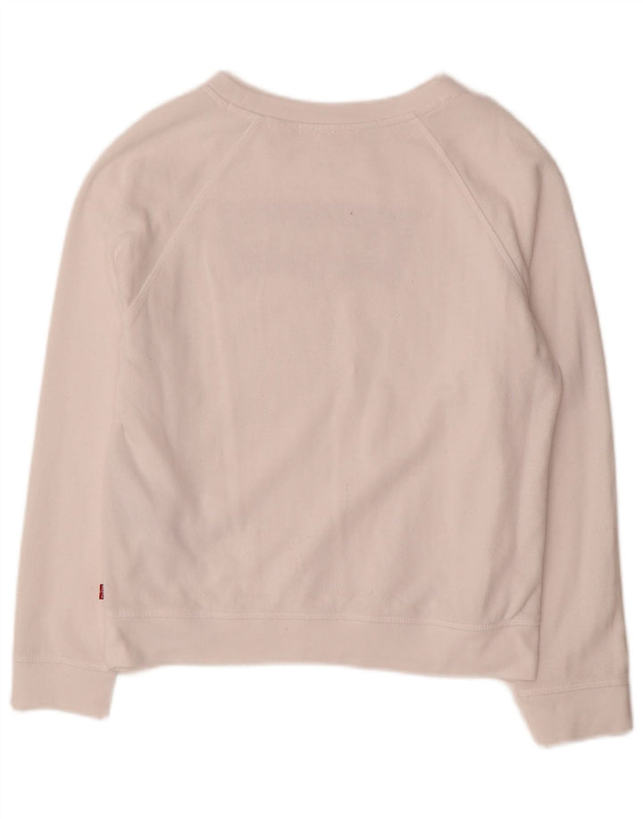 Levi's - Sudadera gráfica para mujer, talla 40, algodón blanco mediano