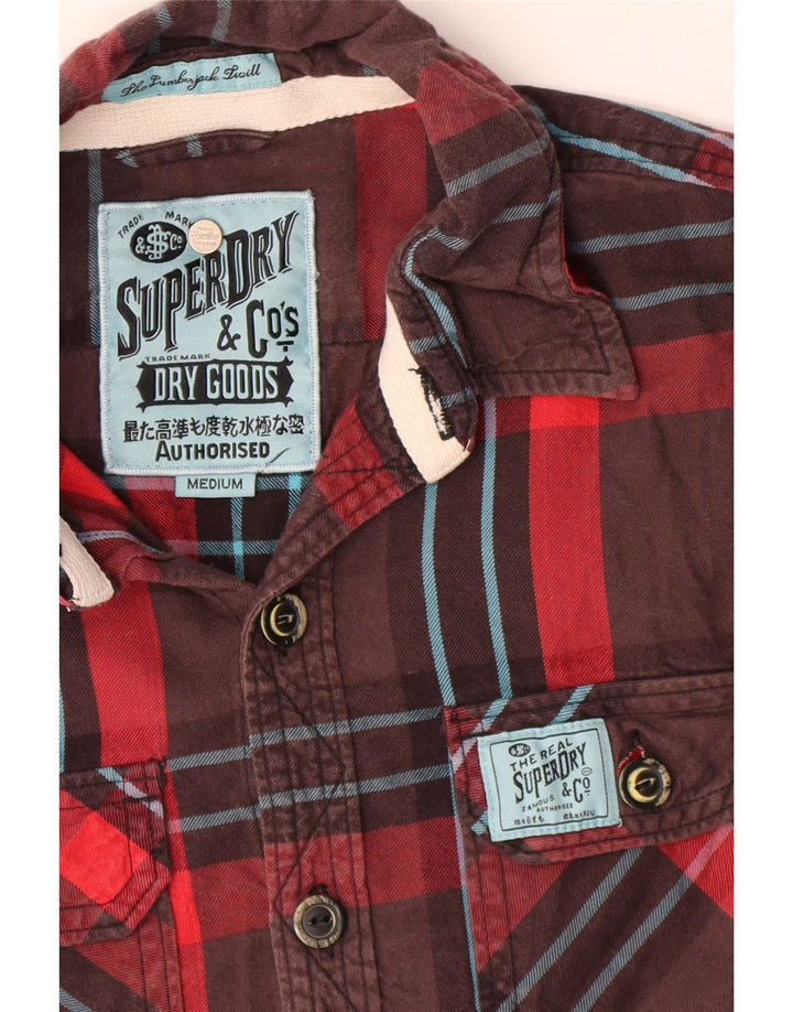 Superdry Camisa De Franela De Algodón A Cuadros En Marrón Medio