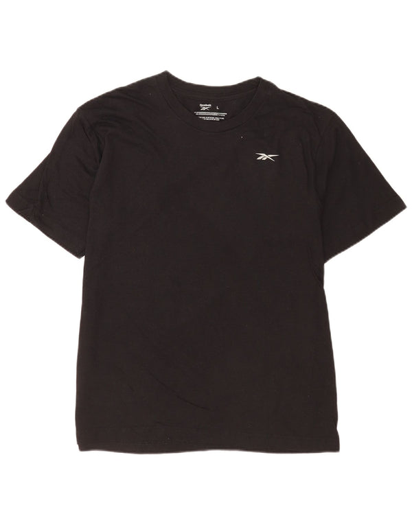 Reebok - Camiseta para hombre, talla grande, algodón negro