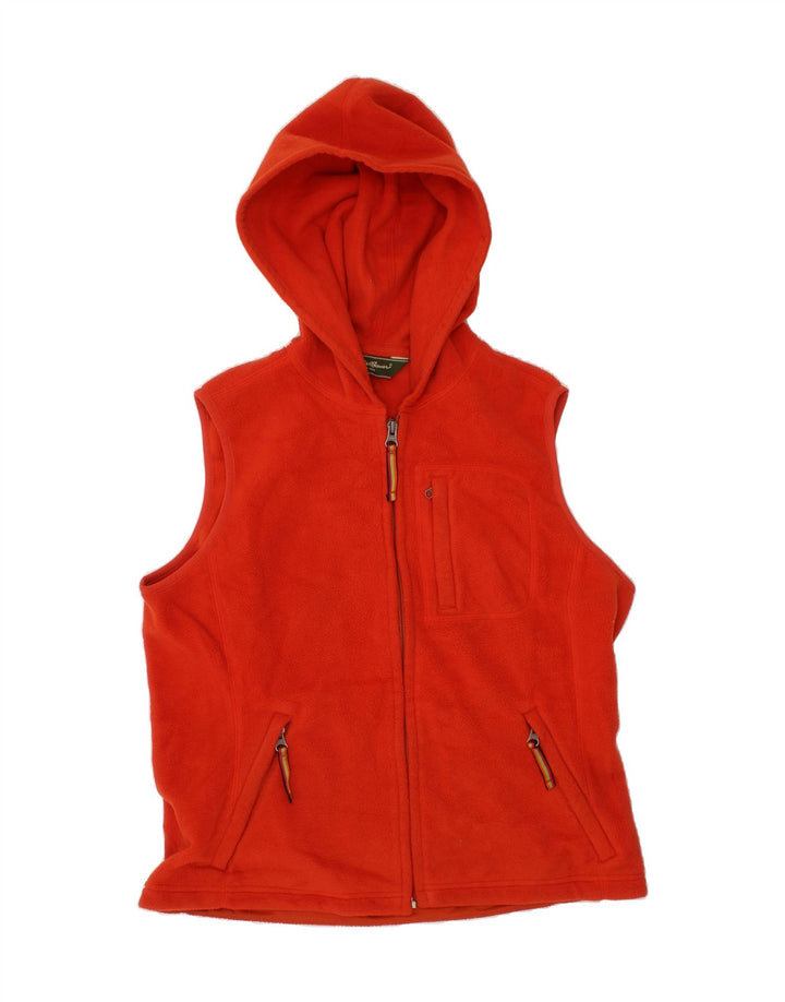 EDDIE BAUER Womens Hooded Fleece Gilet UK 14 Medium Orange Polyester Vintage Eddie Bauer and Second-Hand Eddie Bauer from Messina Hembry 