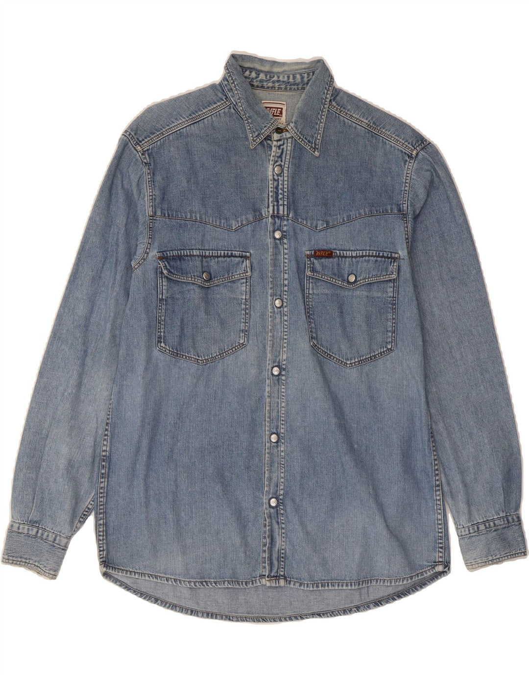 RIFLE Mens Denim Shirt Small Blue Cotton Vintage Rifle and Second-Hand Rifle from Messina Hembry 