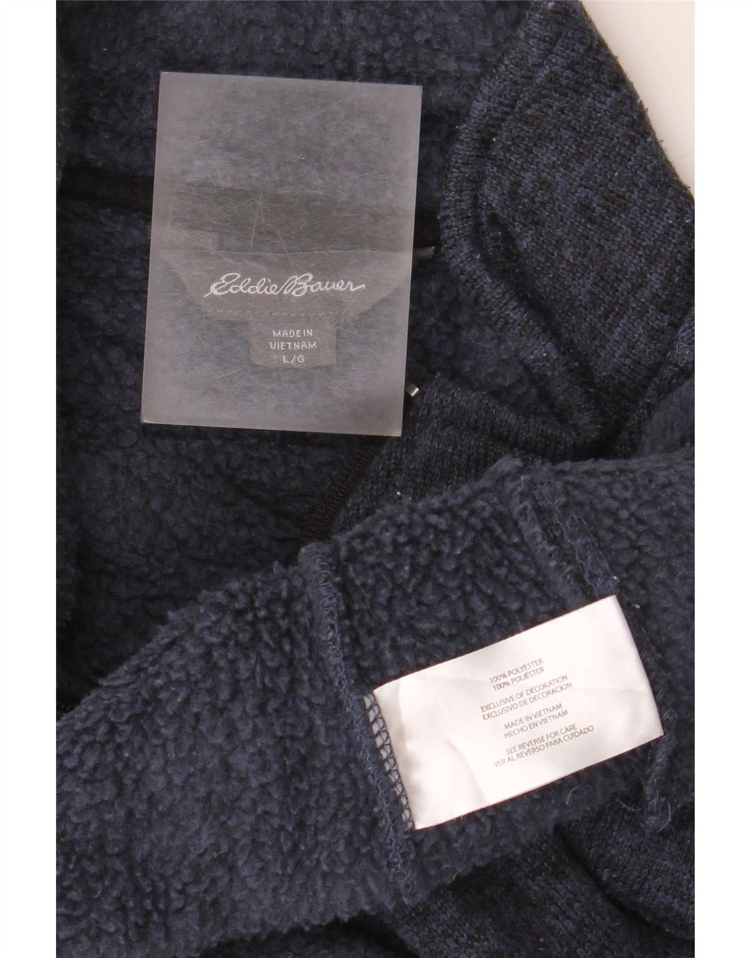 EDDIE BAUER Sudadera con cuello y cremallera para hombre Jersey grande Azul marino Poliéster
