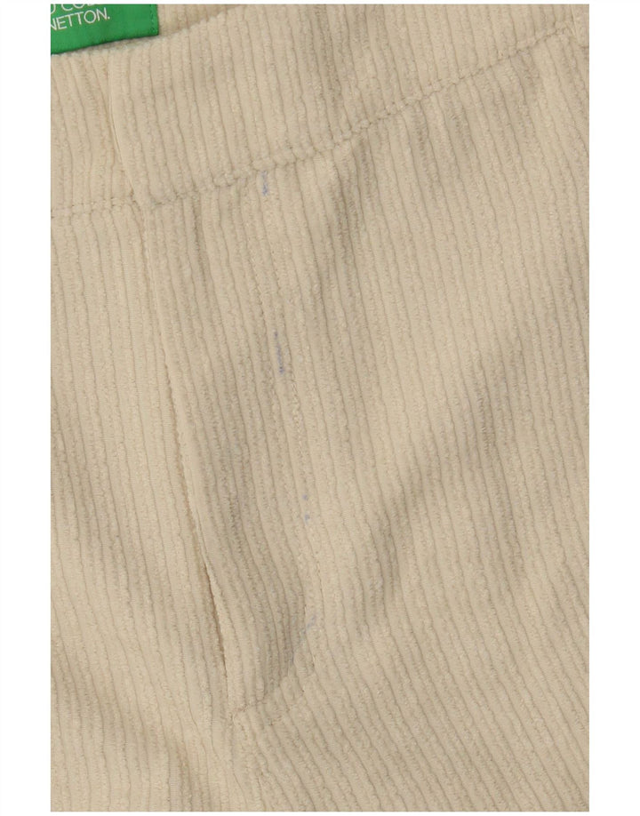 Benetton Pantalones Cortos De Pana Para Mujer UK 42 Medium W28 Poliéster Beige
