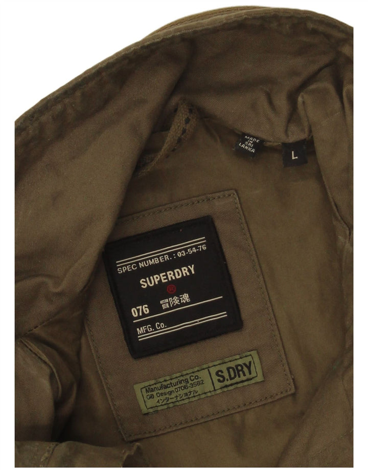 Superdry Chaqueta militar para hombre UK 40 Large Algodón caqui