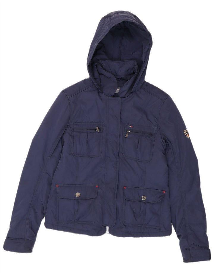 Tommy Hilfiger Chaqueta utilitaria con capucha para mujer UK 12 Medium Azul marino