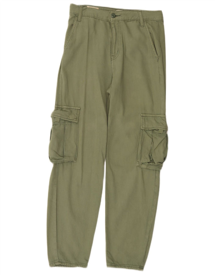Pantalón Cargo Recto Levi's Mujer W24 L28 Algodón Verde