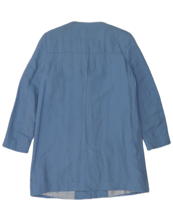 Zara Mujer Abrigo UK 12 Algodón Azul Medio