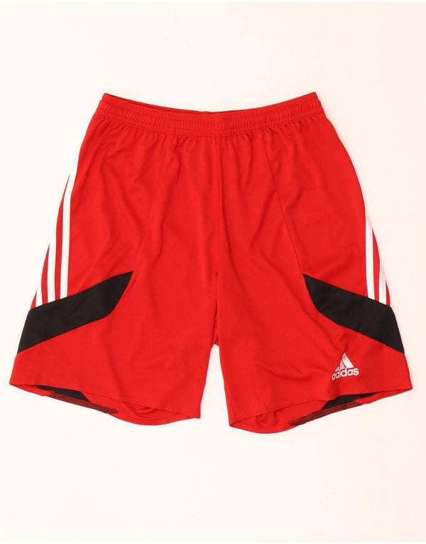 Adidas Mens Climalite Sport Shorts Pequeño Rojo Colorblock Poliéster